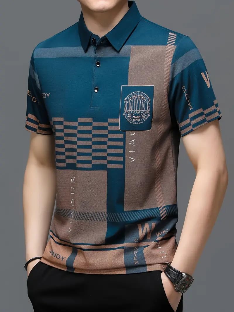 Geometric Print Polo Tee